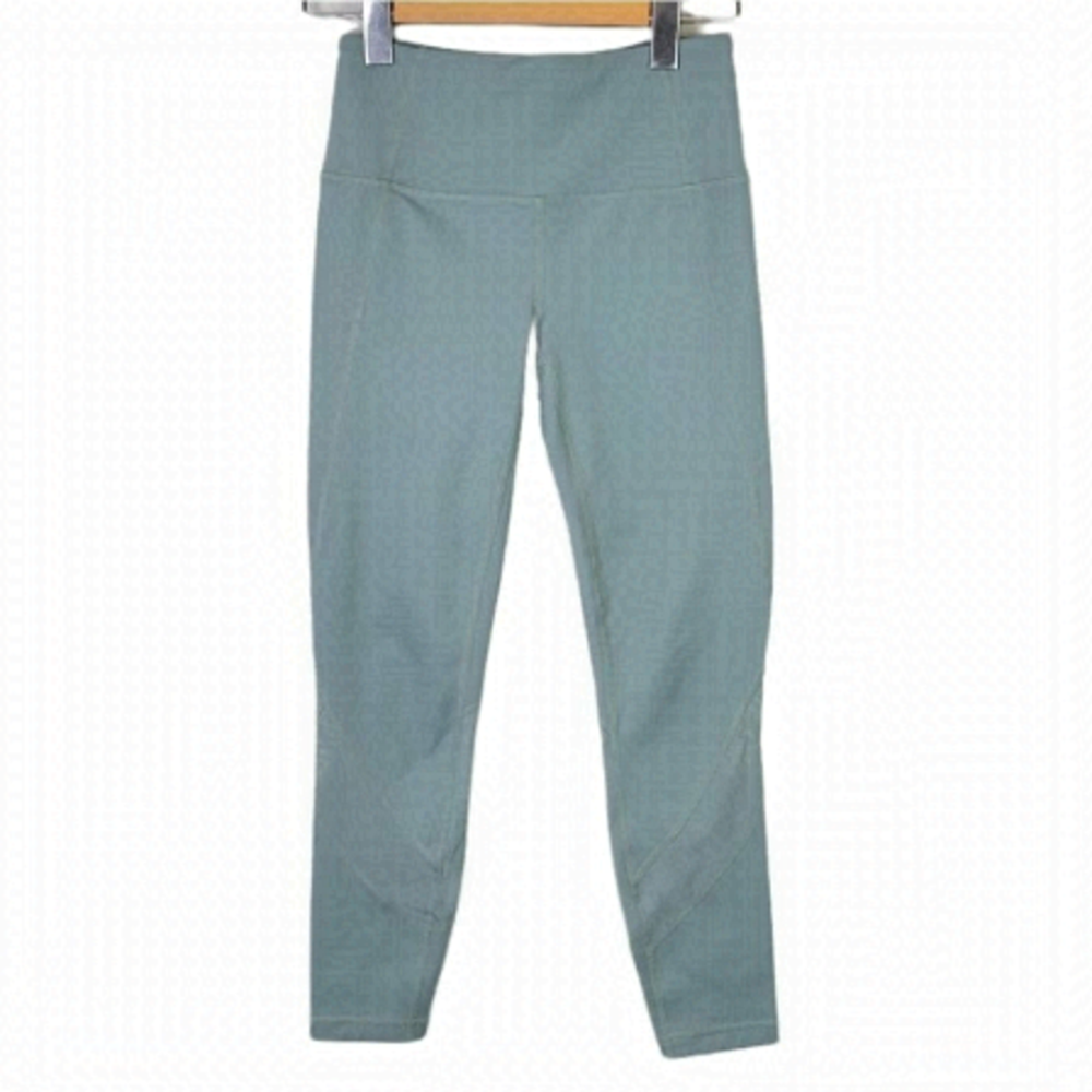 ATHLETA mesh crop leggings workout mid rise sage green XS